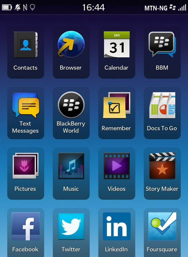 blackberry z10 screen